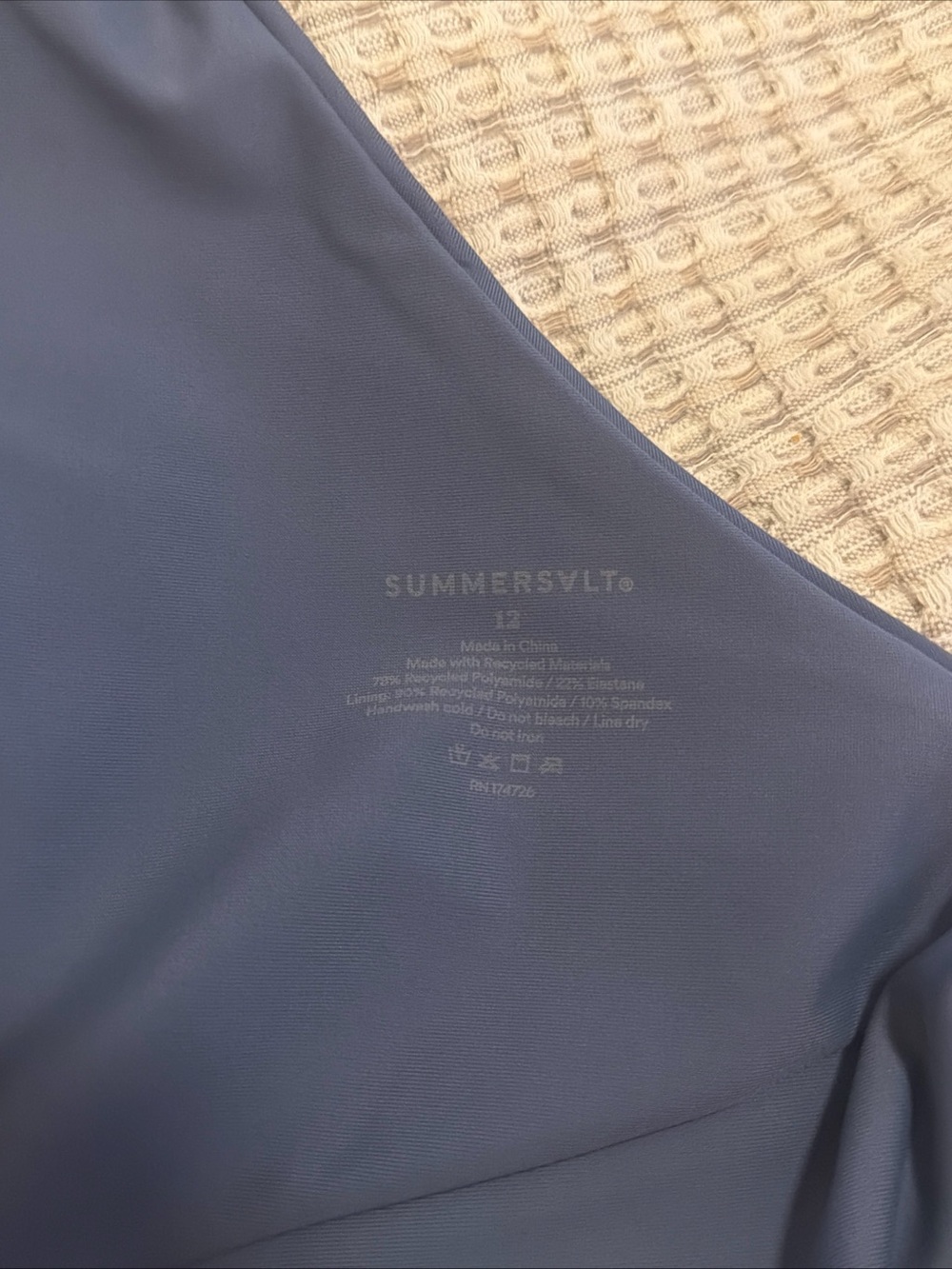 Summmersalt Ruched Sidestroke One-Shoulder One-Piece Swimsuit - Mountain Blue - Picture 10 of 12